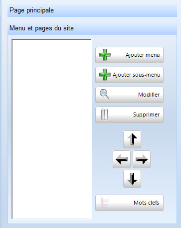 Menu pages site